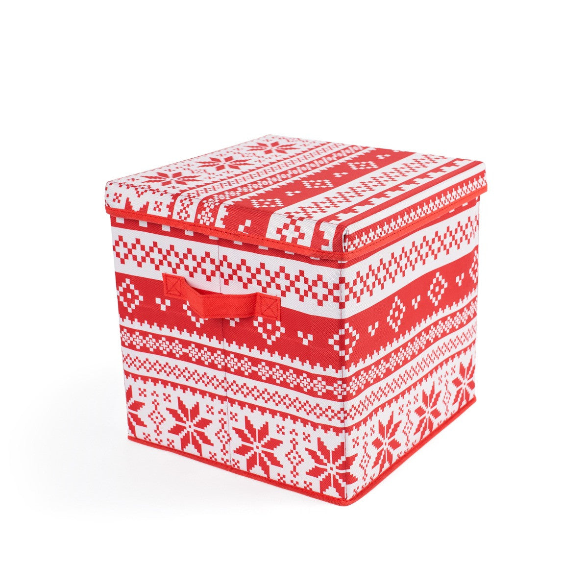 Christmas Nordic Print Bauble Storage Box - Red 🇬🇧