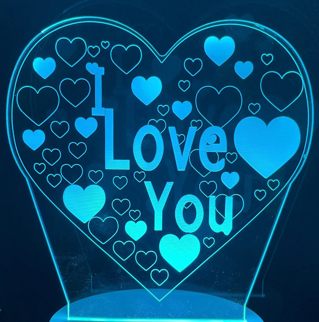 3D Illusion Night Lamp I Love You 🇬🇧