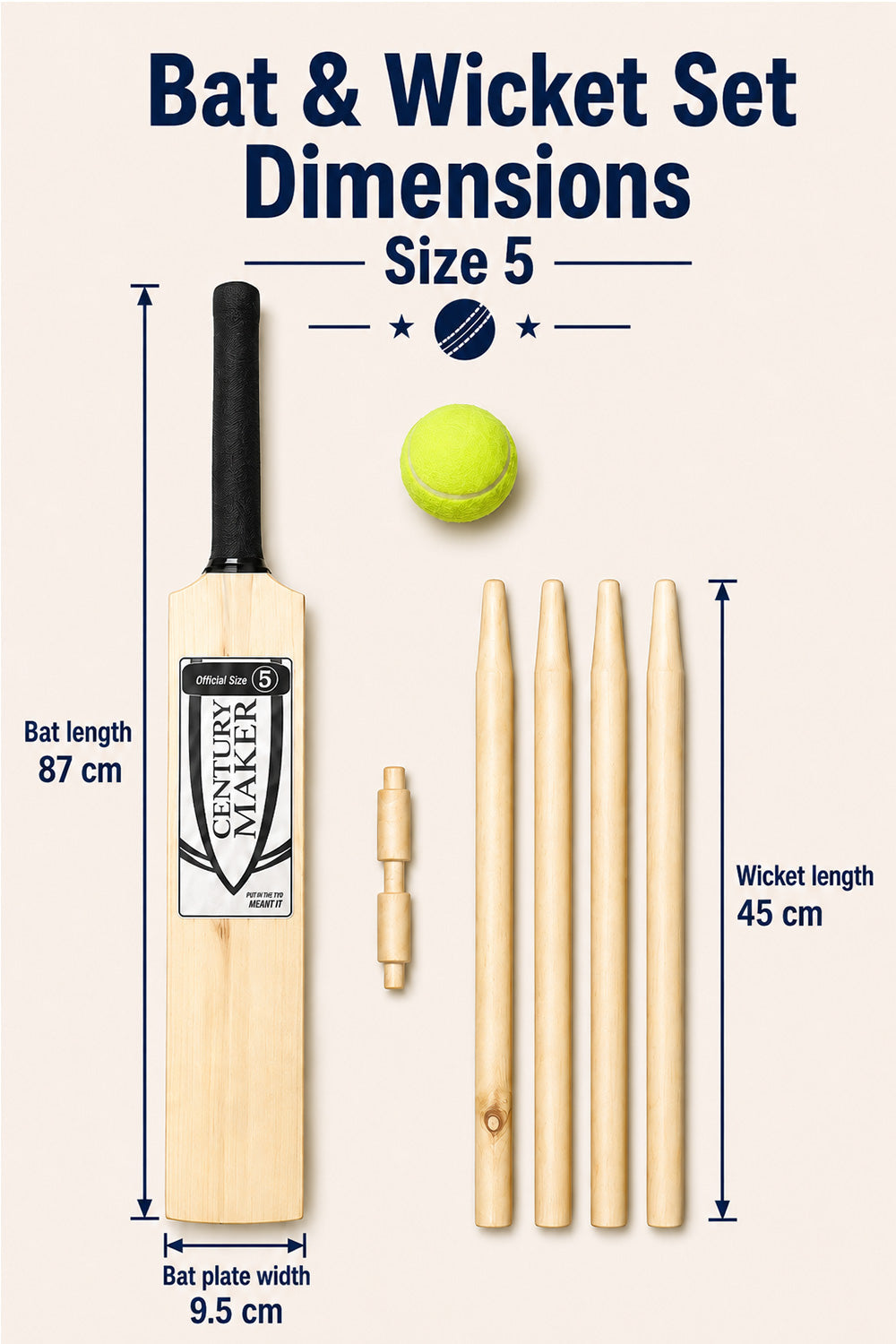 Kids Wooden Cricket & Baseball Set with Mesh Carry Bag 🇬🇧