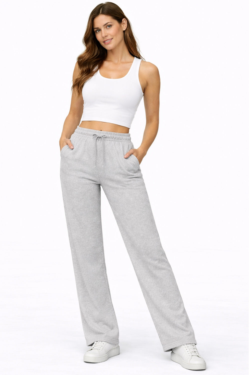 Women’s Fleece Open Hem Joggers – Drawstring Lounge Bottoms 🇬🇧
