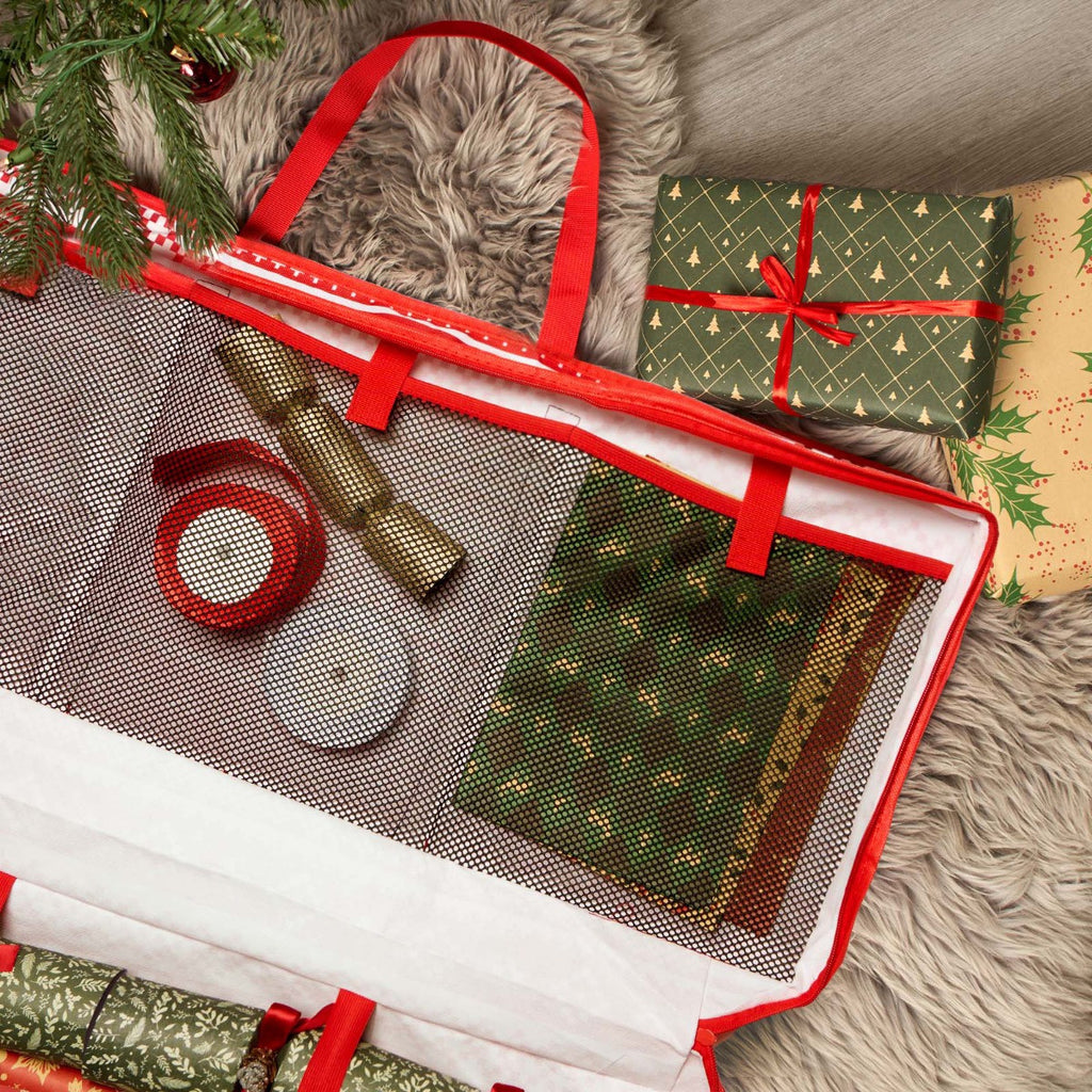 Christmas Nordic Print Wrap Storage Bag - Red 🇬🇧
