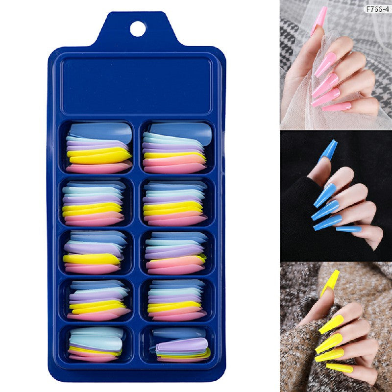 Long Fake Nails Acrylic Artificial False Nail Tips Stick on Full Nail 100 pcs - Combination A 🇬🇧
