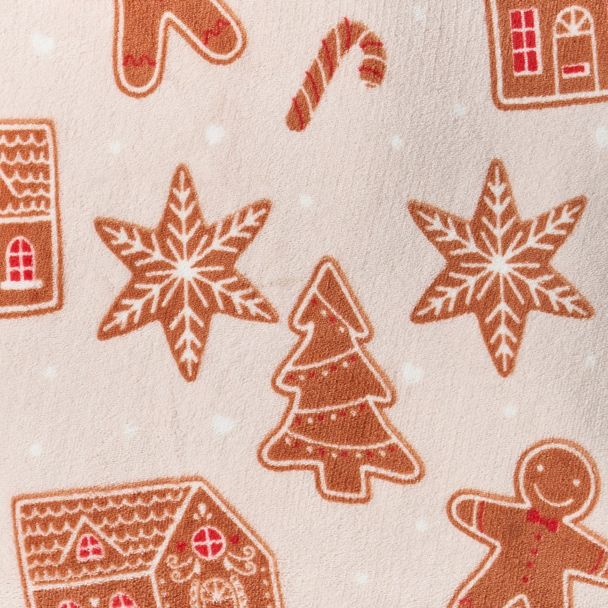 Gingerbread Print Throw - Beige 🇬🇧
