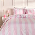 Stripe Print Duvet Set - Pink/White 🇬🇧