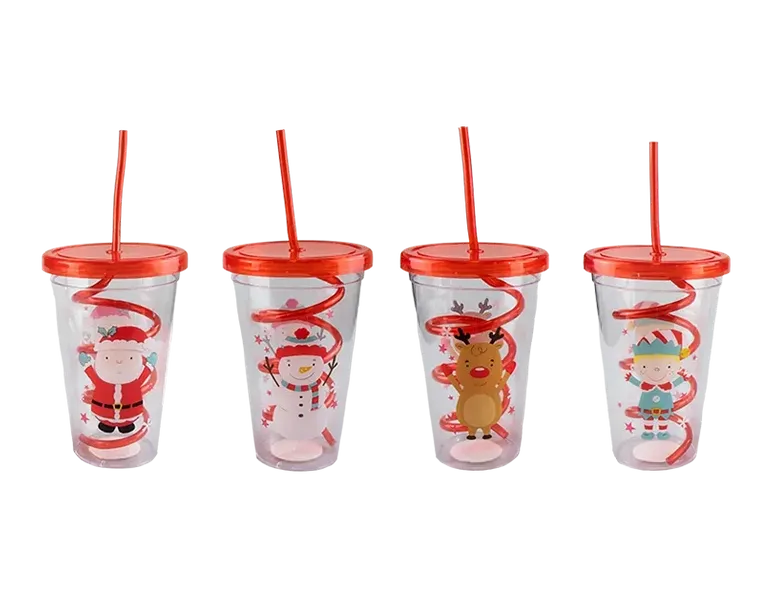 Christmas Cup with twist straw 🇬🇧