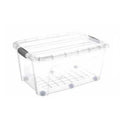 75L Plastic Storage Box with 6 Wheels Click Lid Stackable Clear Storage Box for Home Office 🇬🇧