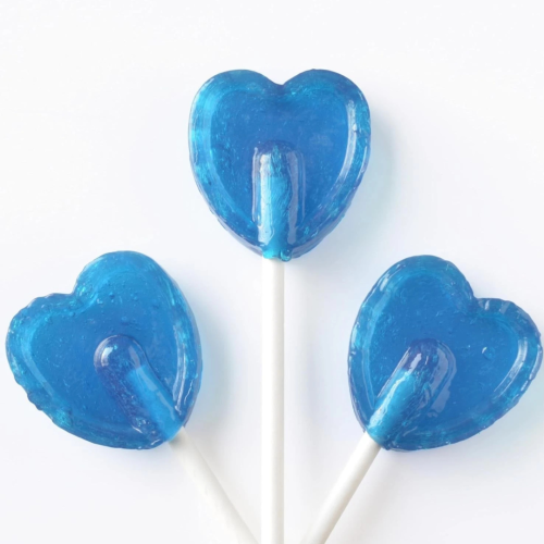 Blue Raspberry Heart Lollipops 1kg 🇬🇧