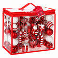 80PCS Christmas Baubles Set Red White Xmas Tree Hanging Decorations Ornaments 🇬🇧