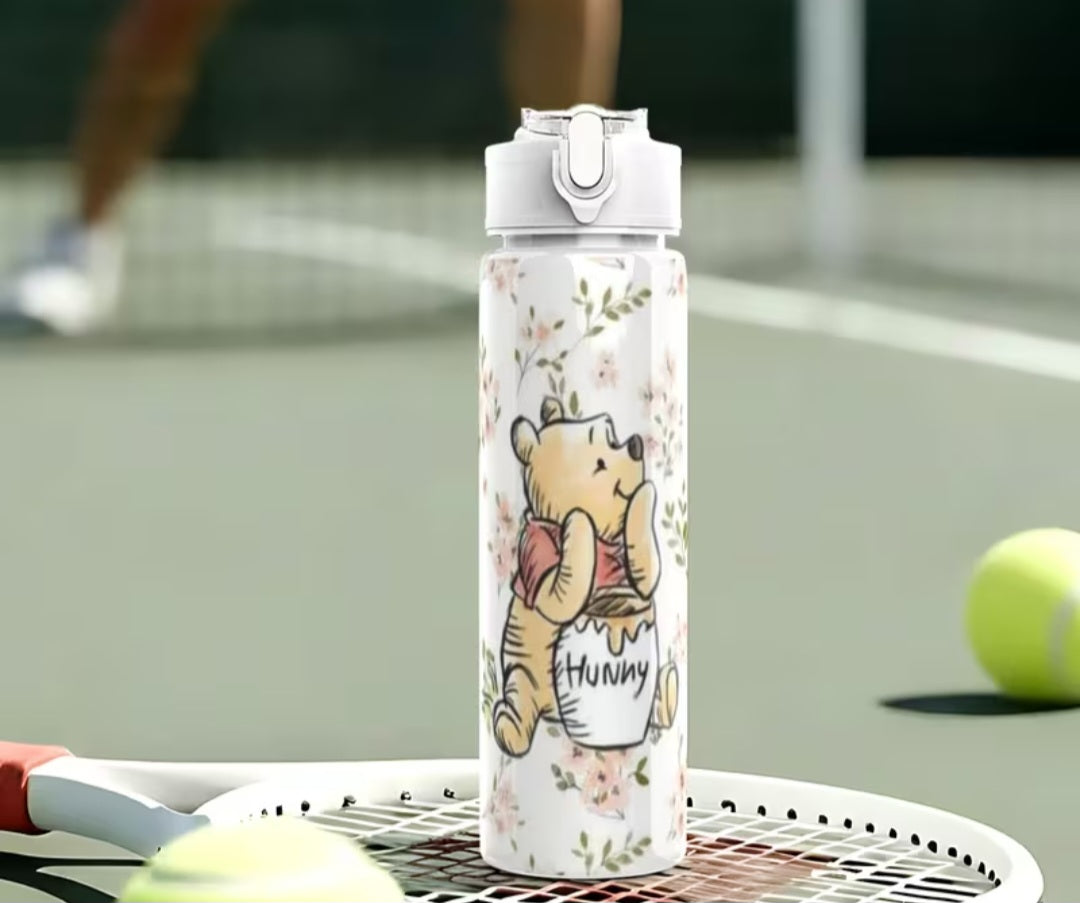 1pc Disney Winnie Plastic Water Bottle, Cute Printed Design 🇨🇳