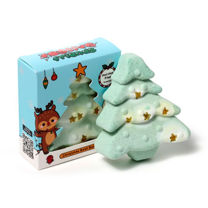 Handmade Shaped Bath Bomb in Gift Box - Christmas Tree 🇬🇧