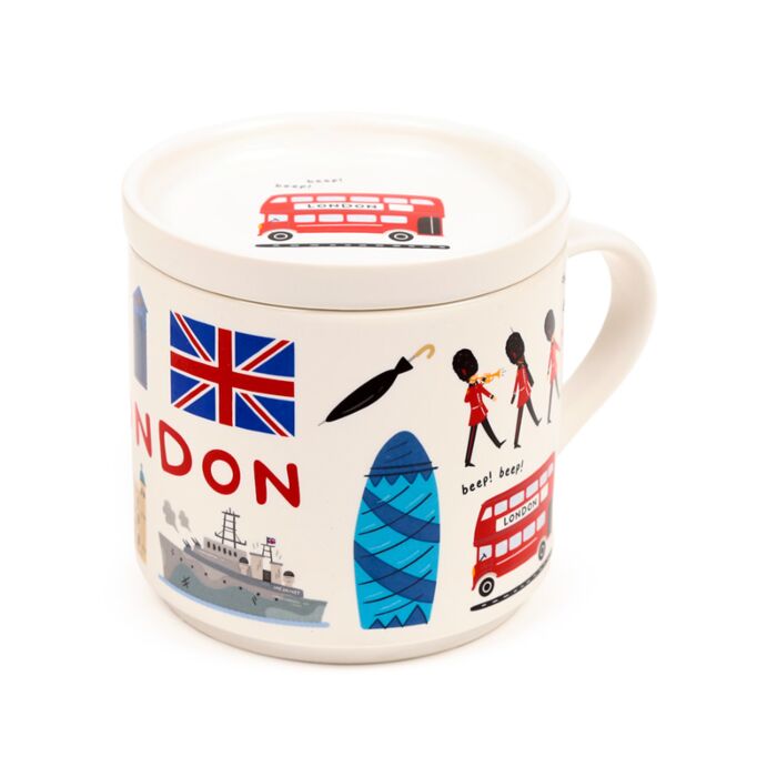 Porcelain Mug & Coaster Lid Set - London Souvenir 🇬🇧