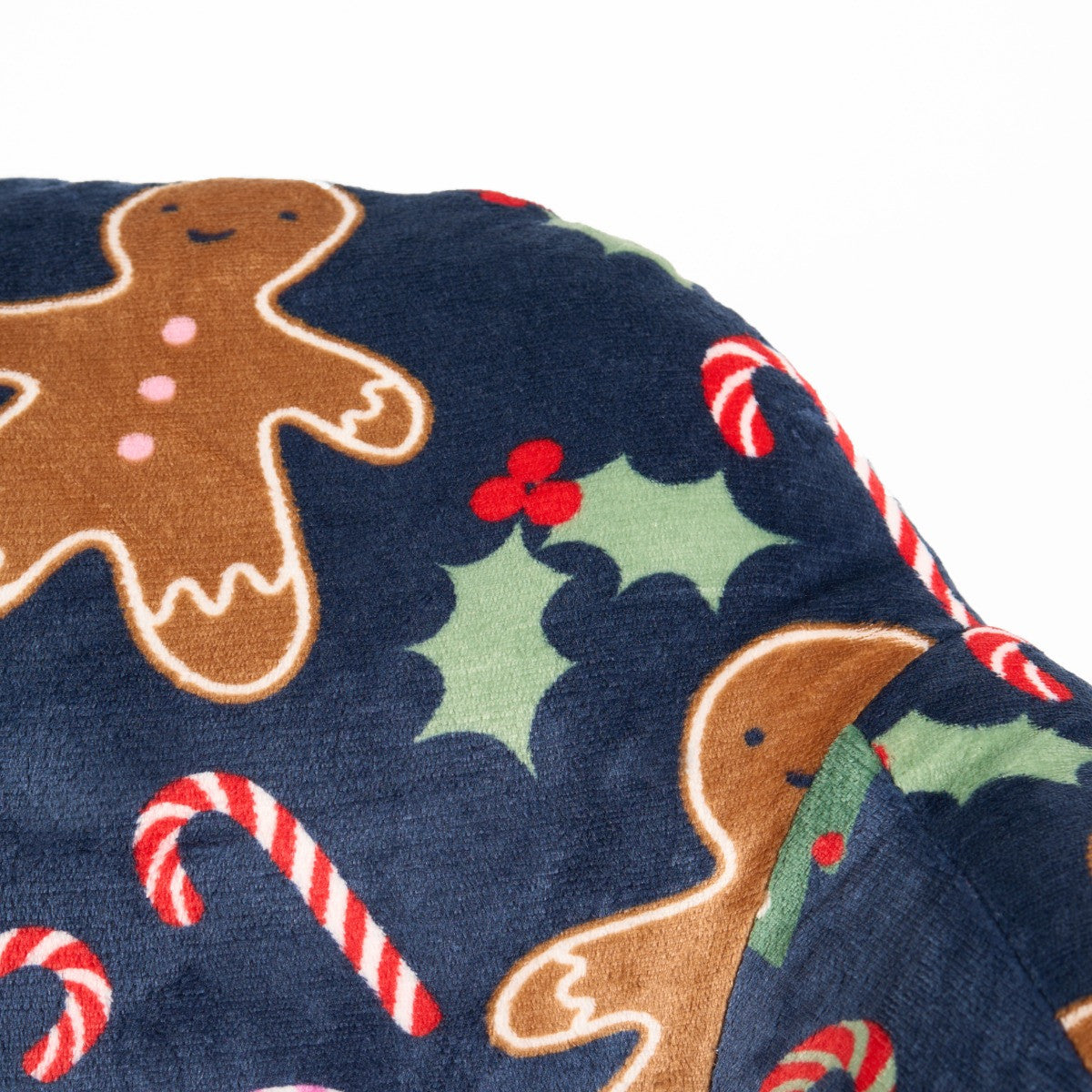 Kids Gingerbread Man Fleece Cuddle Cushion - Pink 🇬🇧
