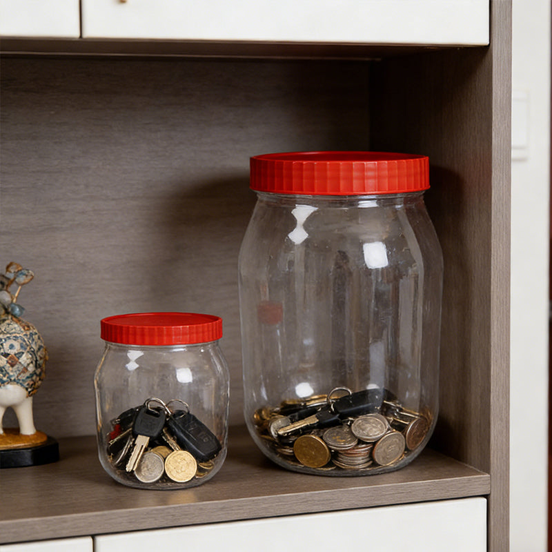 1500mL + 500mL Plastic Food Storage Jar with Lids Kitchen Pet Food Storage Jar Reusable Freezer Storage Containers 🇬🇧