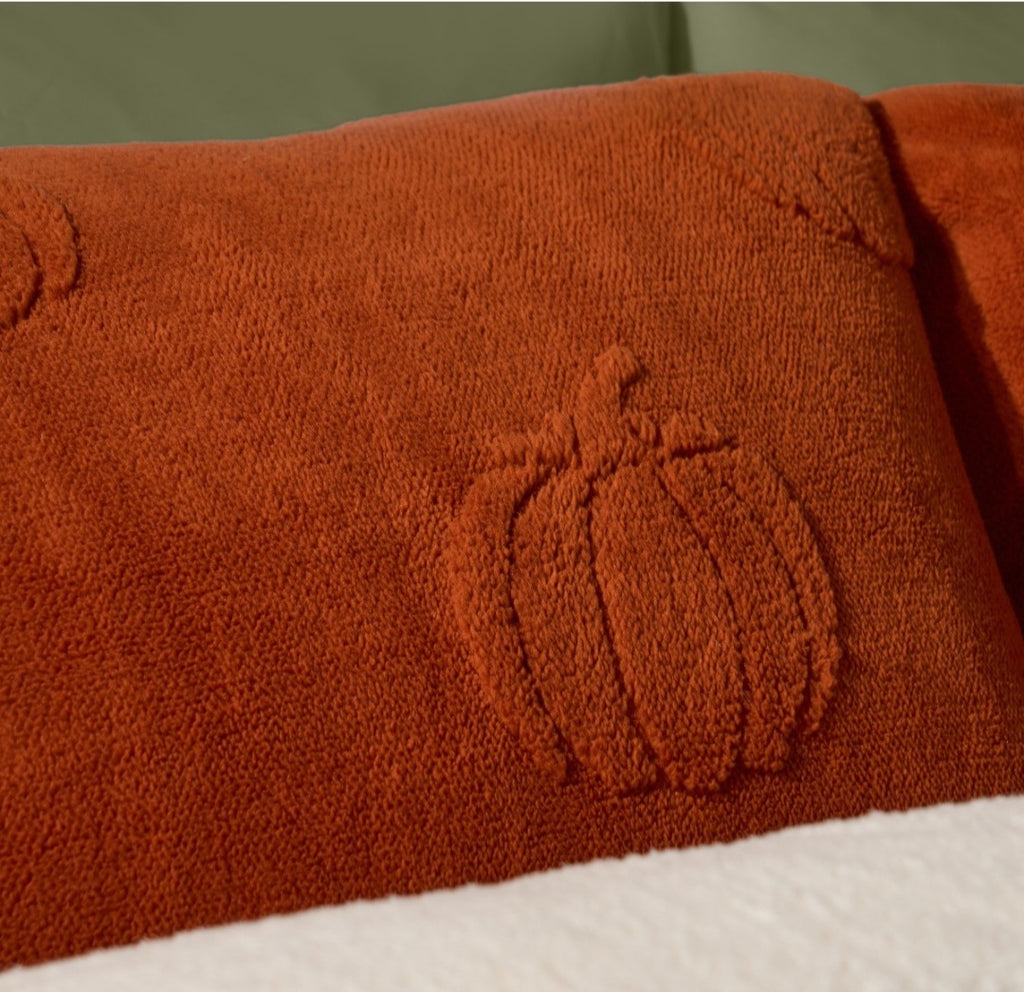 Tufted Pumpkin Teddy Duvet Cover Set - Burnt Orange 🇬🇧