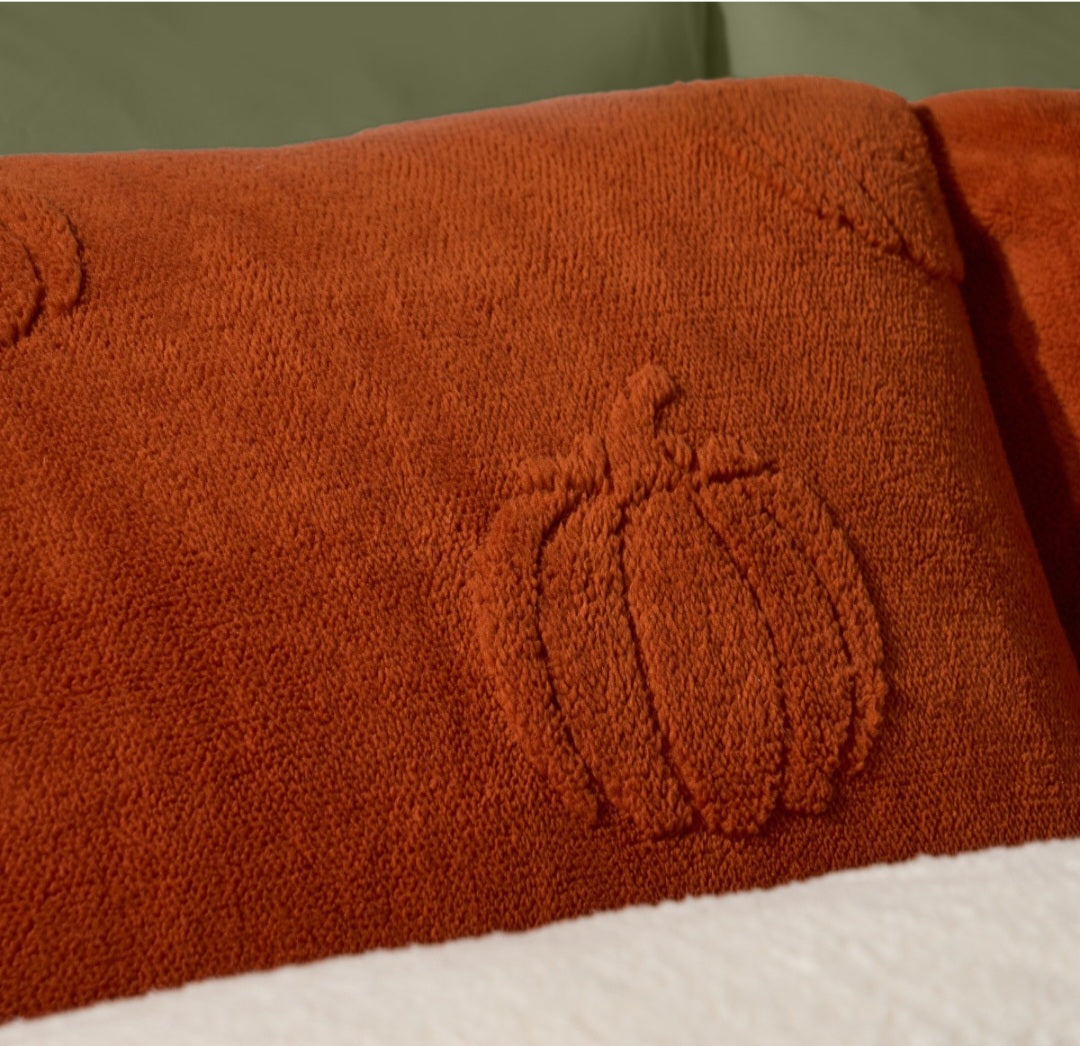 Tufted Pumpkin Teddy Duvet Cover Set - Burnt Orange 🇬🇧