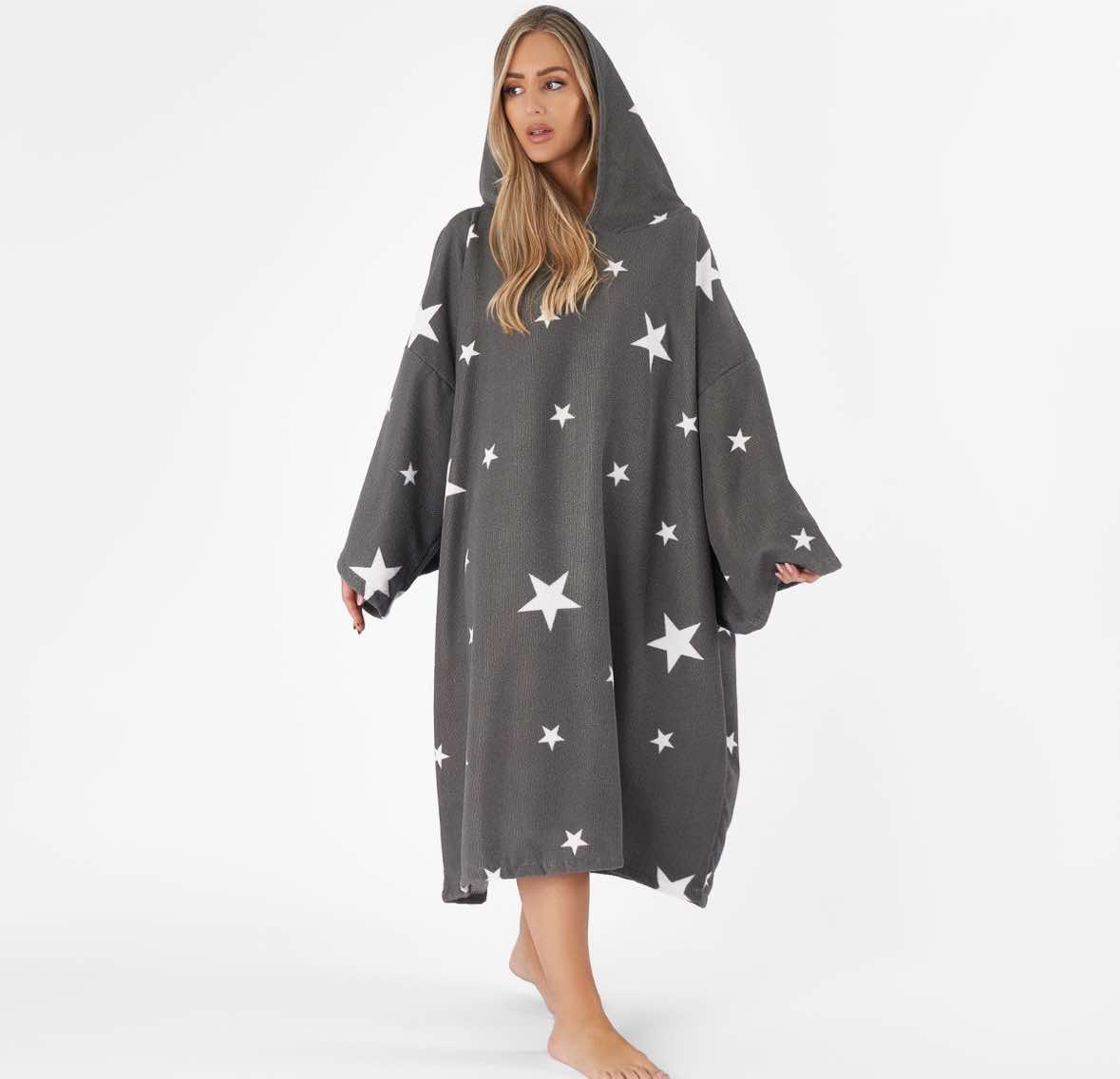 Adult Towel Poncho Star Print 🇬🇧