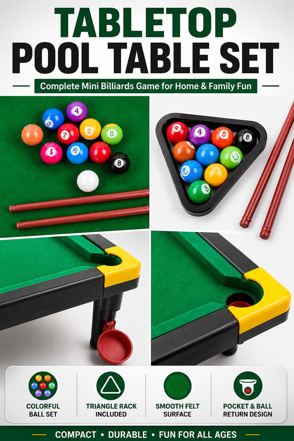 Tabletop Pool Game Set for Kids 🇬🇧