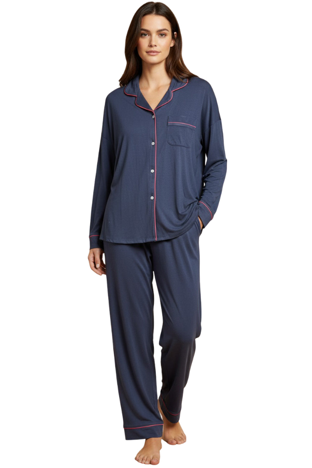 Women’s Long Sleeve Pyjama Set – Silk Satin Fabric Sleepwear 🇬🇧