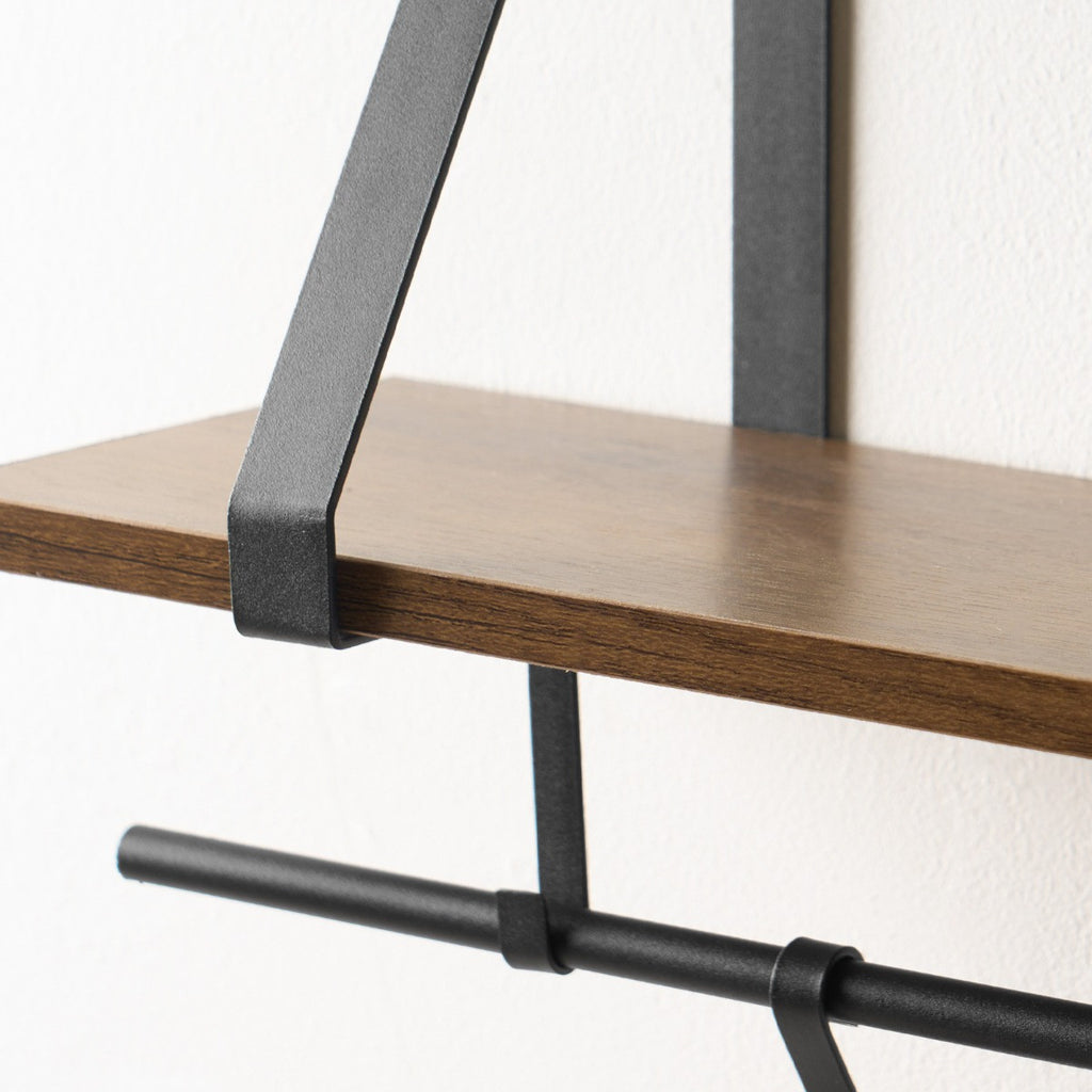 Wooden Shelf with Hook - Black/Brown 🇬🇧