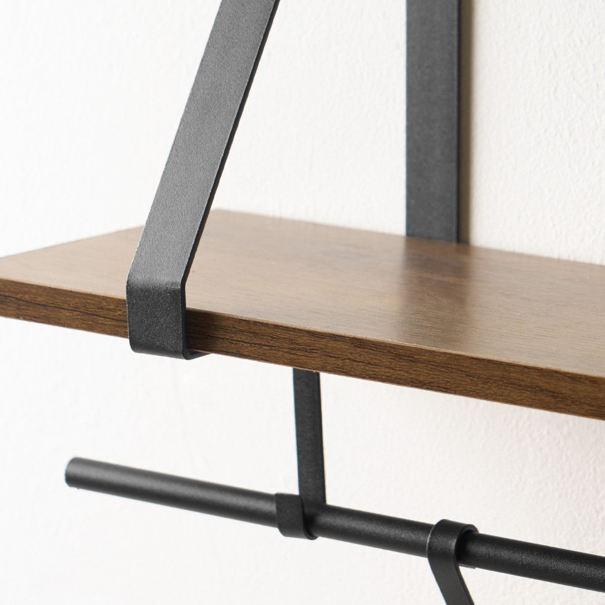 Wooden Shelf with Hook - Black/Brown 🇬🇧