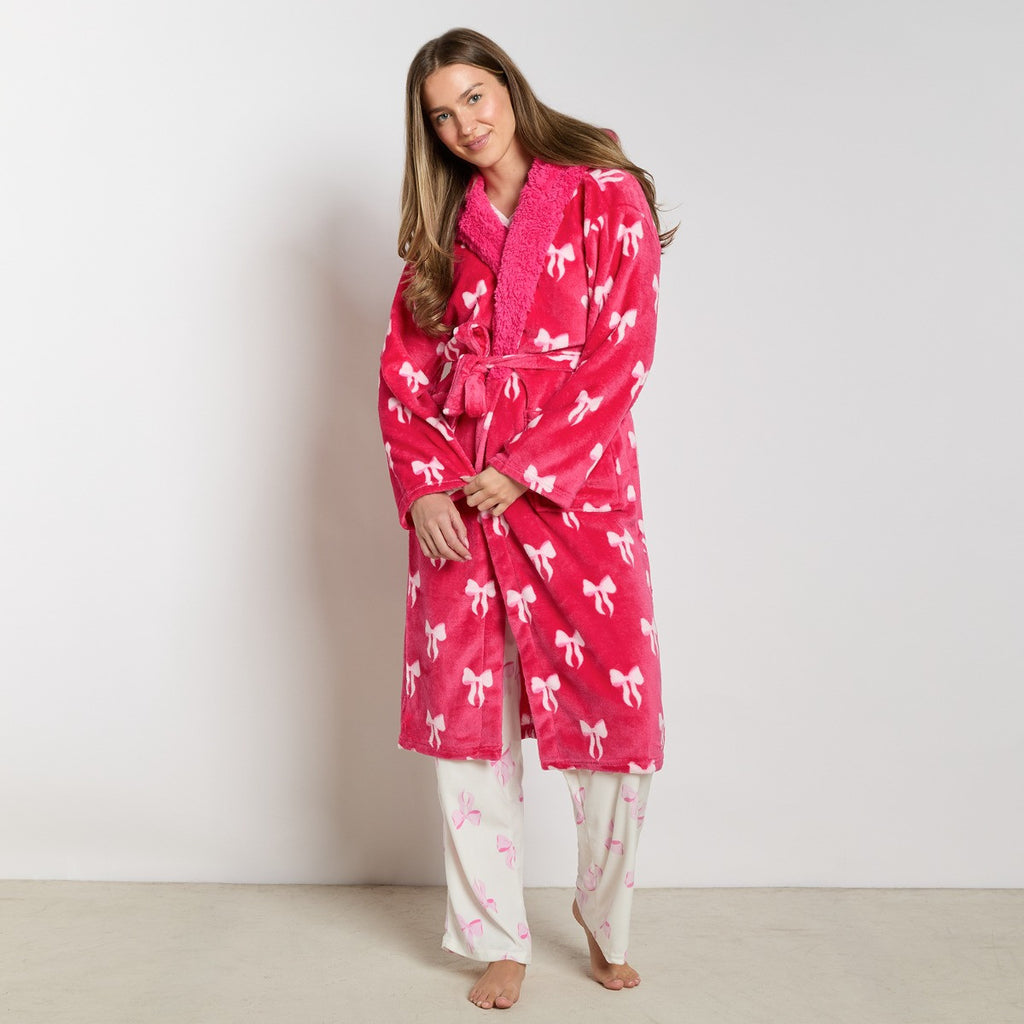 Bow Print Dressing Gown, Adults 🇬🇧