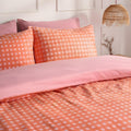 Gingham Embossed Duvet Set - Coral 🇬🇧