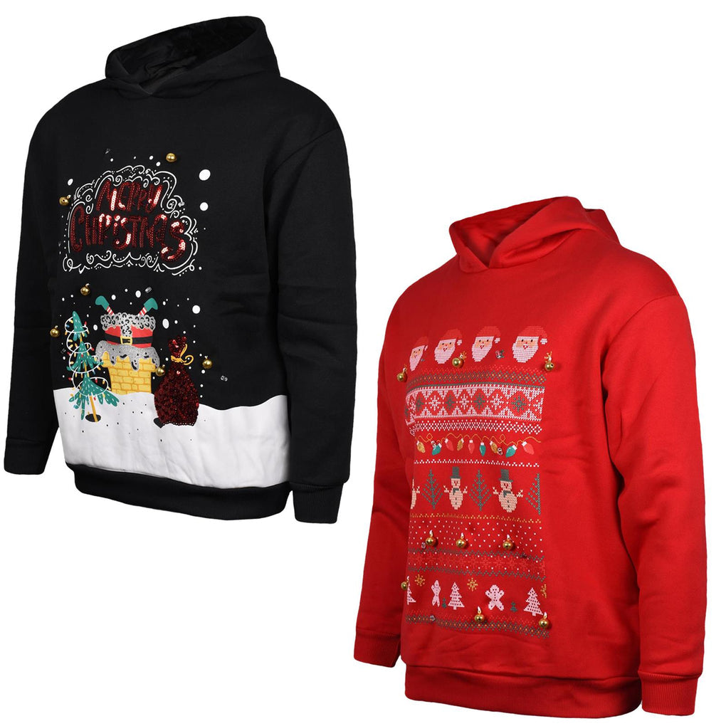 Kids 3D Christmas Hoodie LED Light Up 🇬🇧