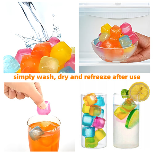 20PCS Reusable Ice Cubes for Drinks Colourful Fake Ice Cubes BBQ Party Cold Drink Cooler Freeze Blocks Refreezable Recycling Ice Cubes Cocktail Whiskey 🇬🇧