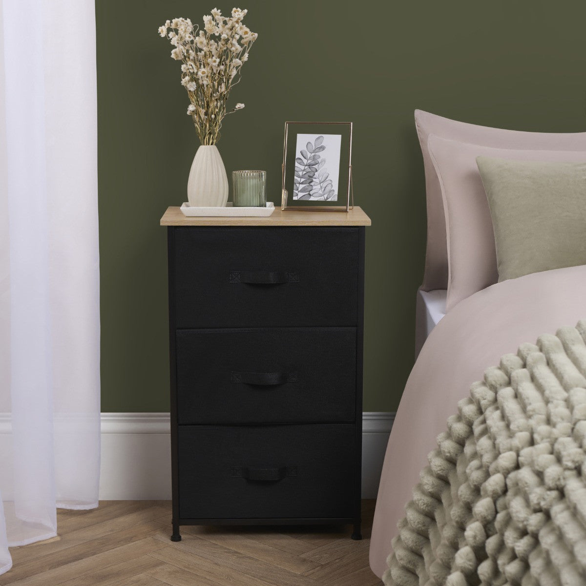 Brooklyn 3 Drawer Fabric Cabinet 🇬🇧