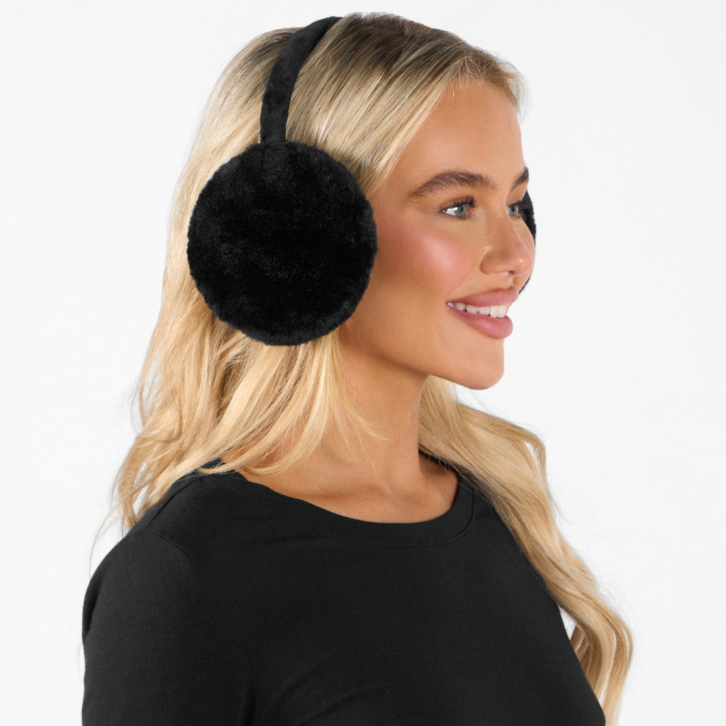 Faux Fur Ear Muff - Black 🇬🇧
