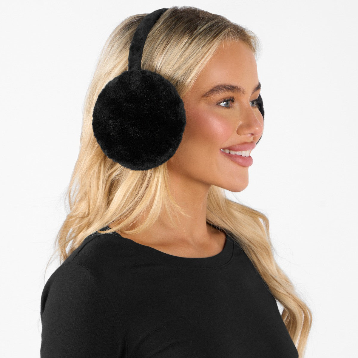 Faux Fur Ear Muff - Black 🇬🇧