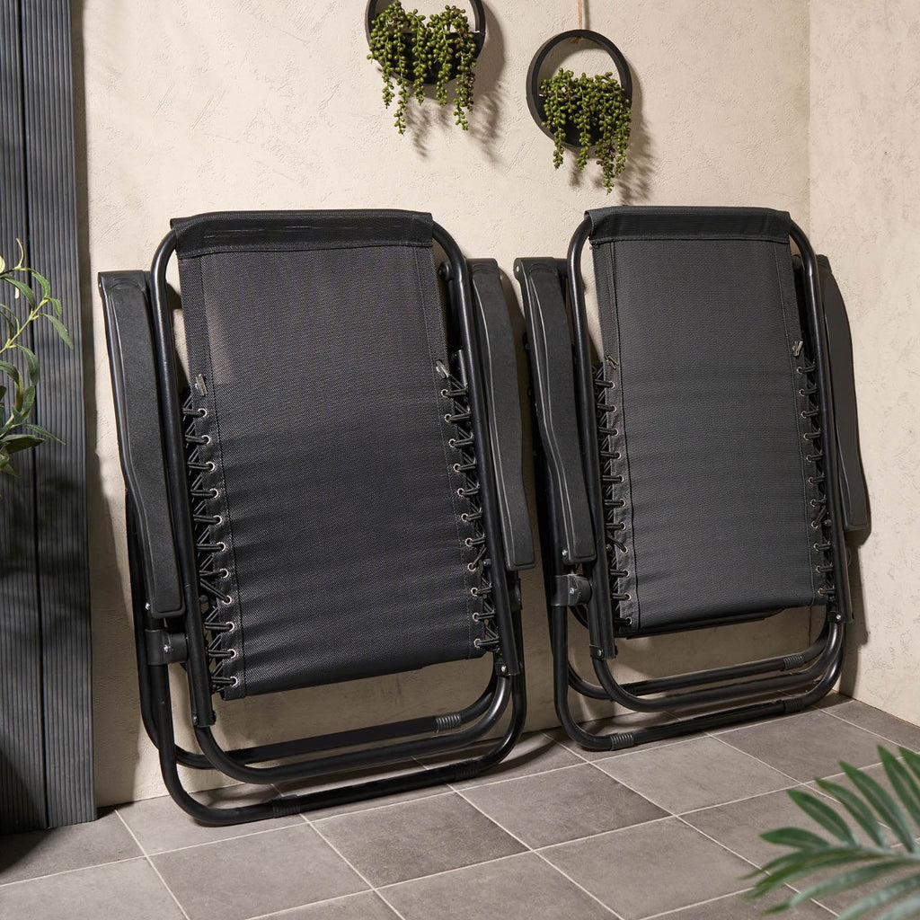 2 Pack Zero Gravity Sun Lounging Garden Chairs 🇬🇧