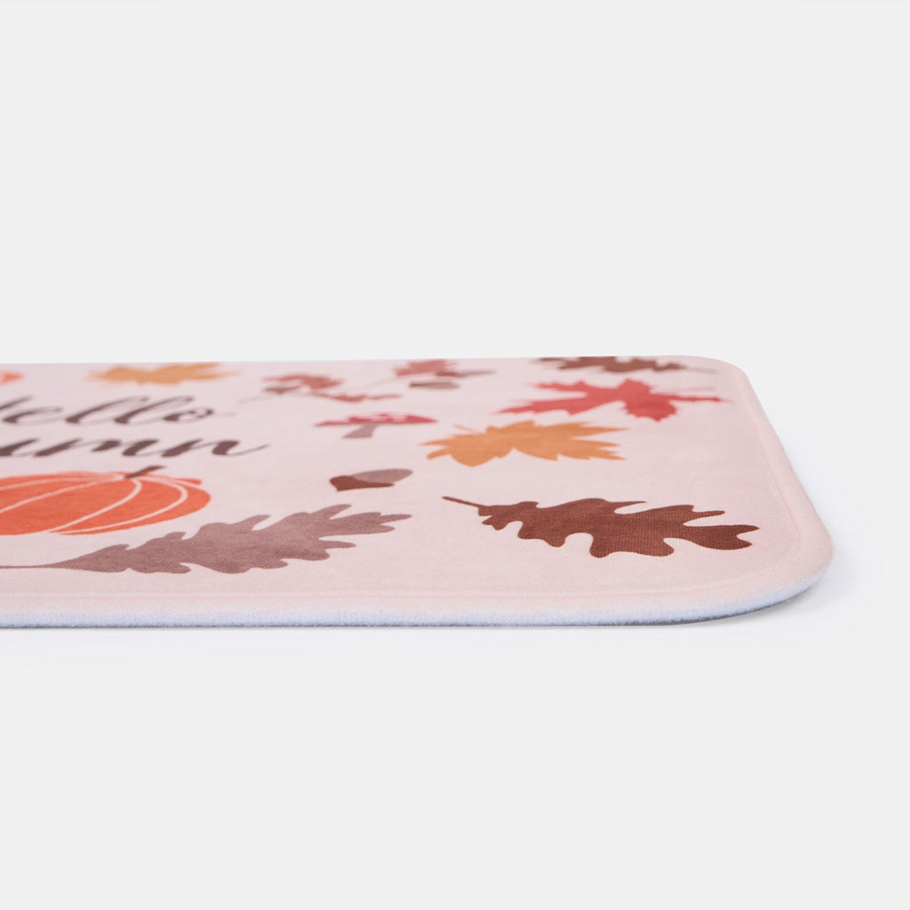 Washable Cosy Autumn Printed Mat - Natural 🇬🇧