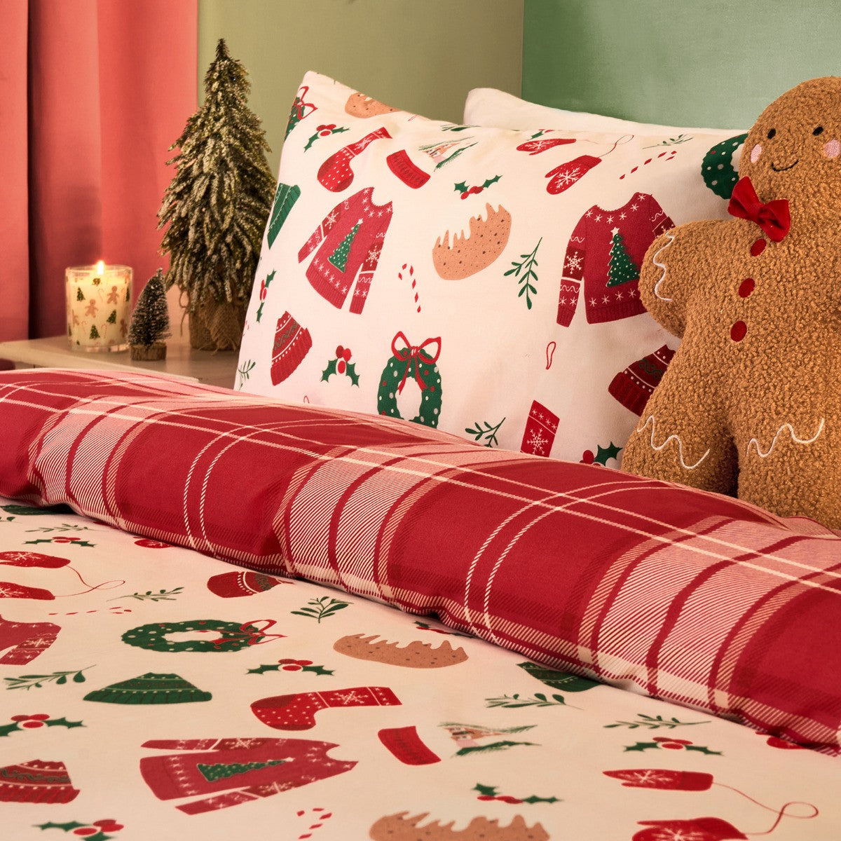 Christmas Novelty Duvet Set - Cream 🇬🇧