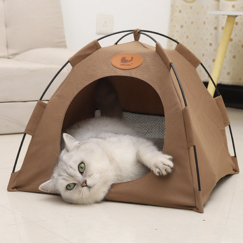 Pet Tent Cat Puppy Play Tent House with Warm Soft Bed Pad 🇬🇧