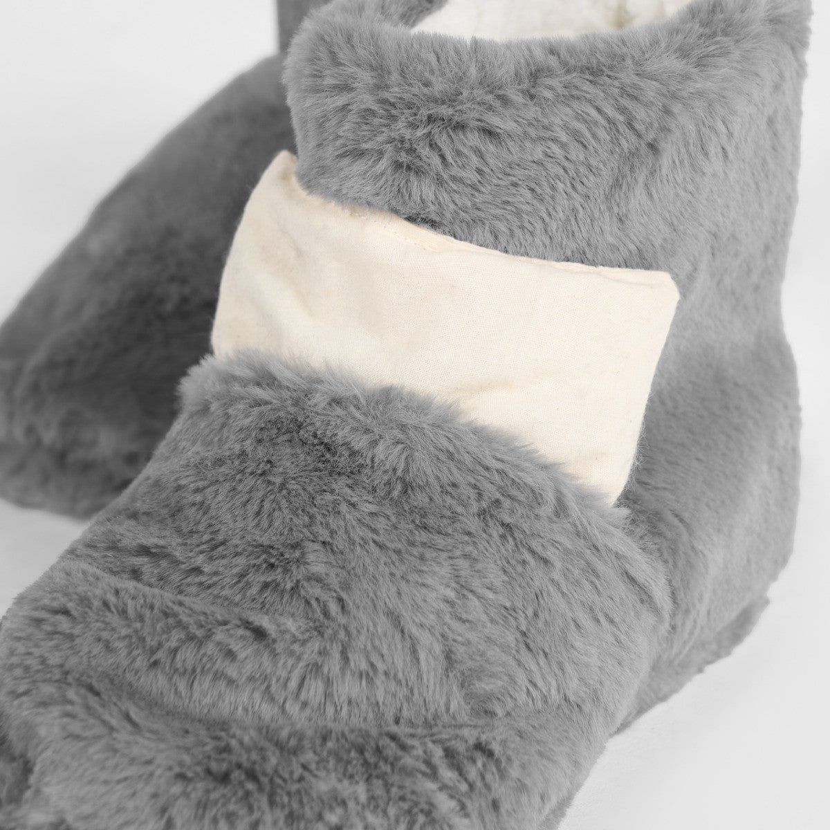 Microwavable Faux Fur Boot Slippers - Grey 🇬🇧