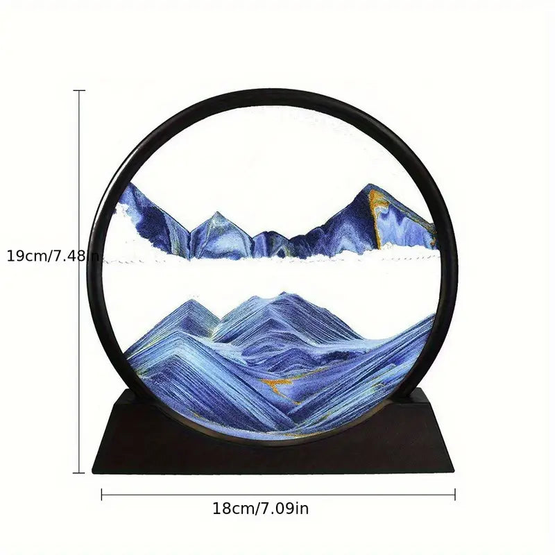 3D Dynamic Moving Sand Painting round glass stand 🇨🇳