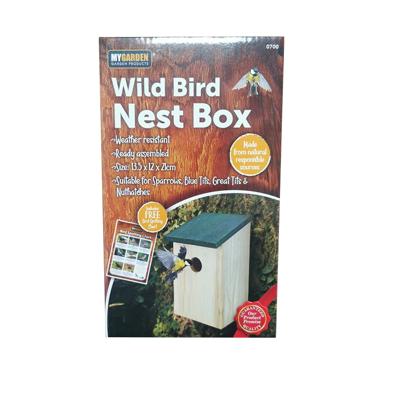 Wooden Bird Nest Box for Garden 21 x 12 x 13.5 cm 🇬🇧
