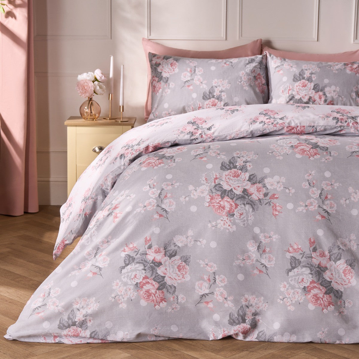 English Rose Duvet Set - Grey 🇬🇧