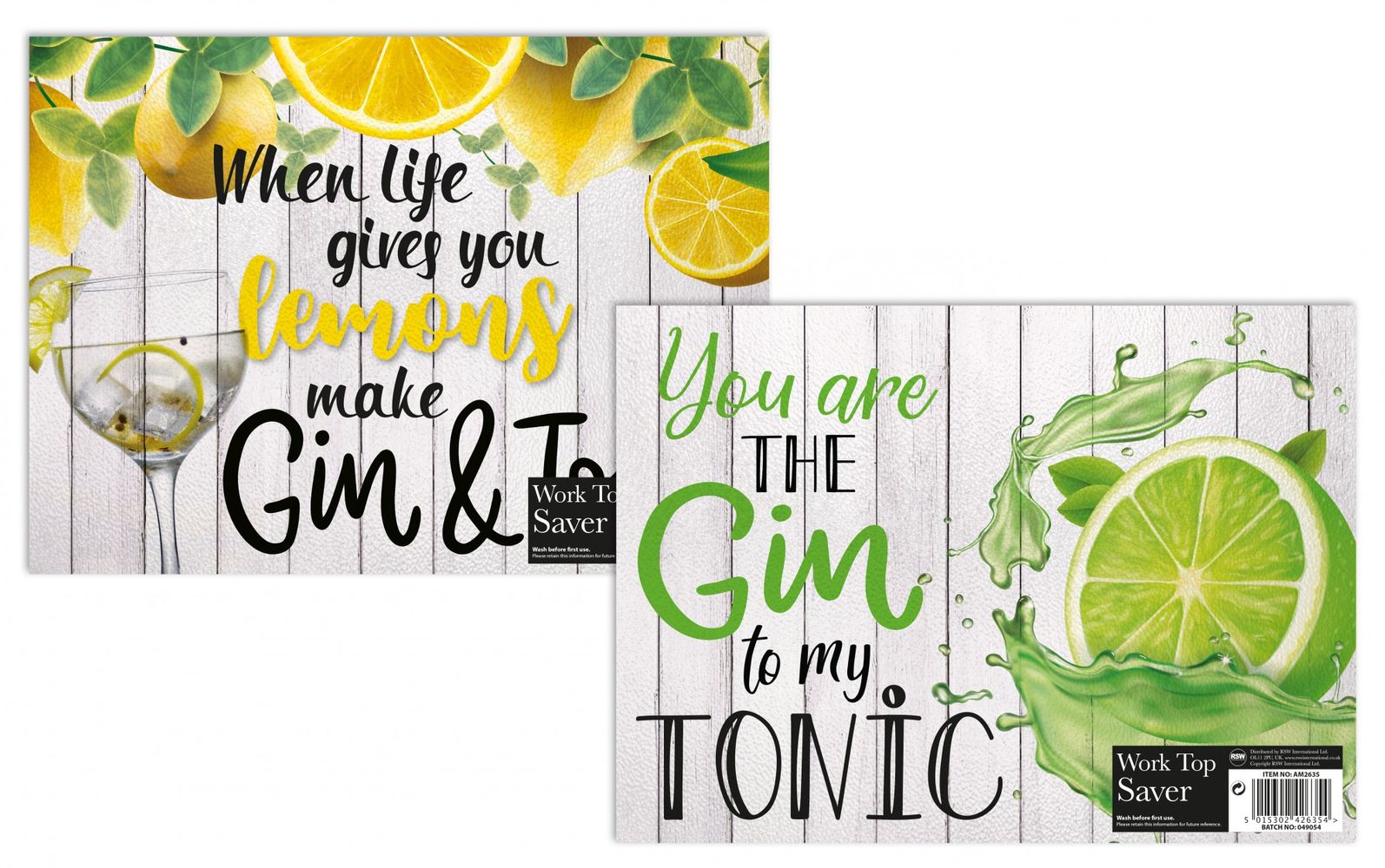 Gin Themed Glass Worktop Saver 🇬🇧