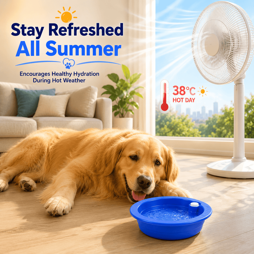 Dog Cat Cooling Bowl Water Feeding Bowl Cooling Drinker Station, Freeze Activated Hydration Dish for Hot Summer 🇬🇧