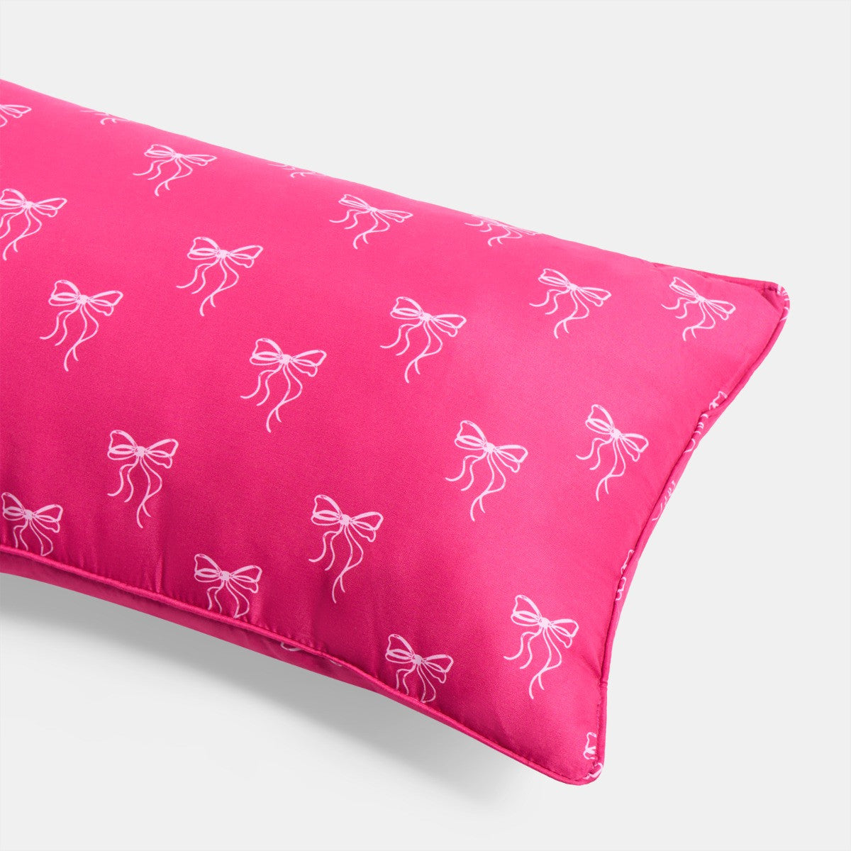 Kids Bow Print Bolster Pillow - Hot Pink 🇬🇧