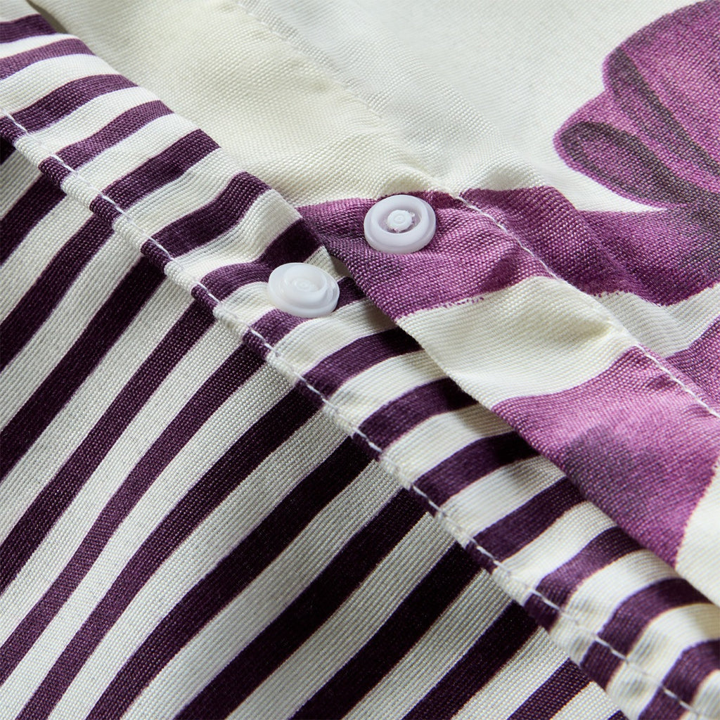 Bow and Stripe Duvet Cover Set - Plum 🇬🇧