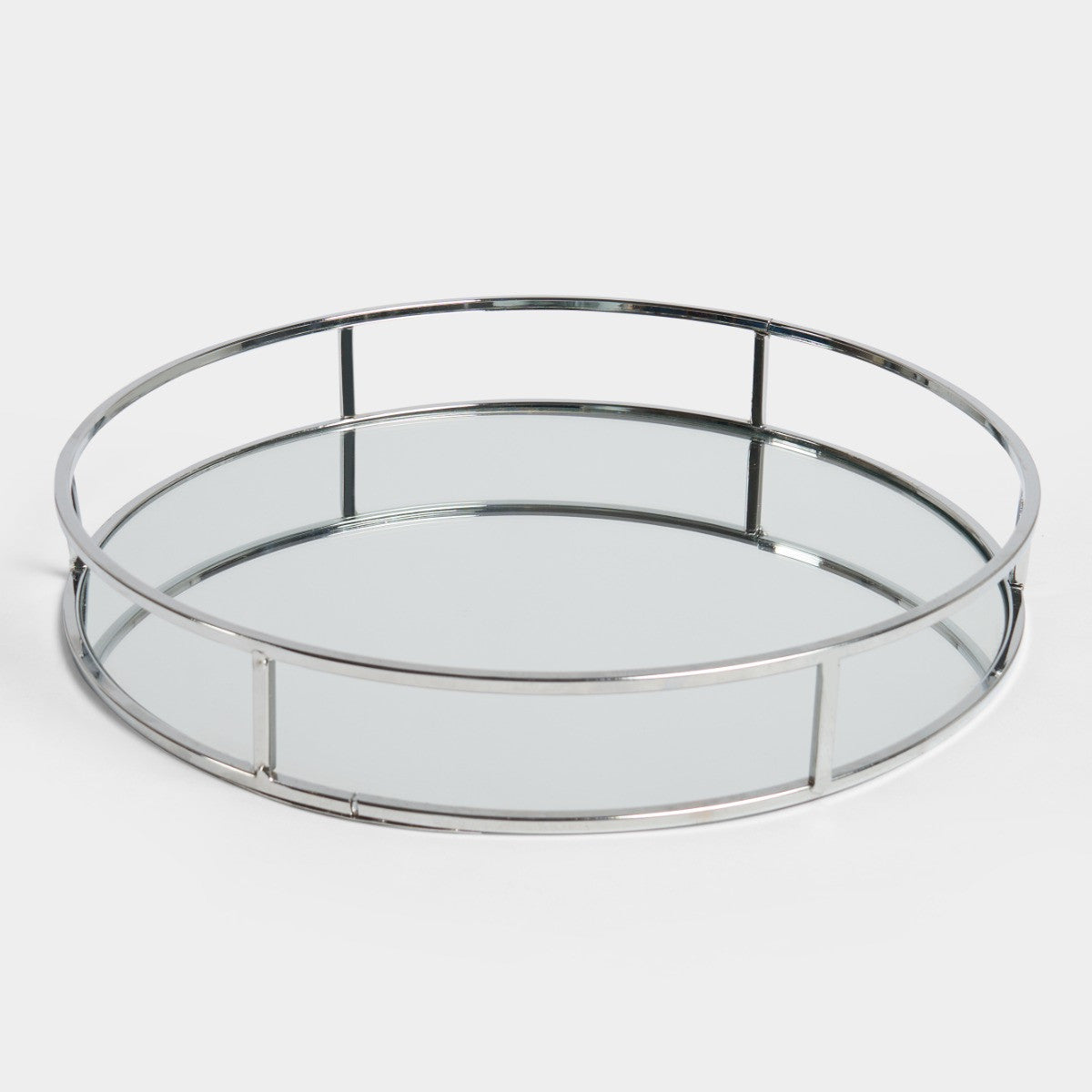 Round Mirrored Tray - Silver 🇬🇧