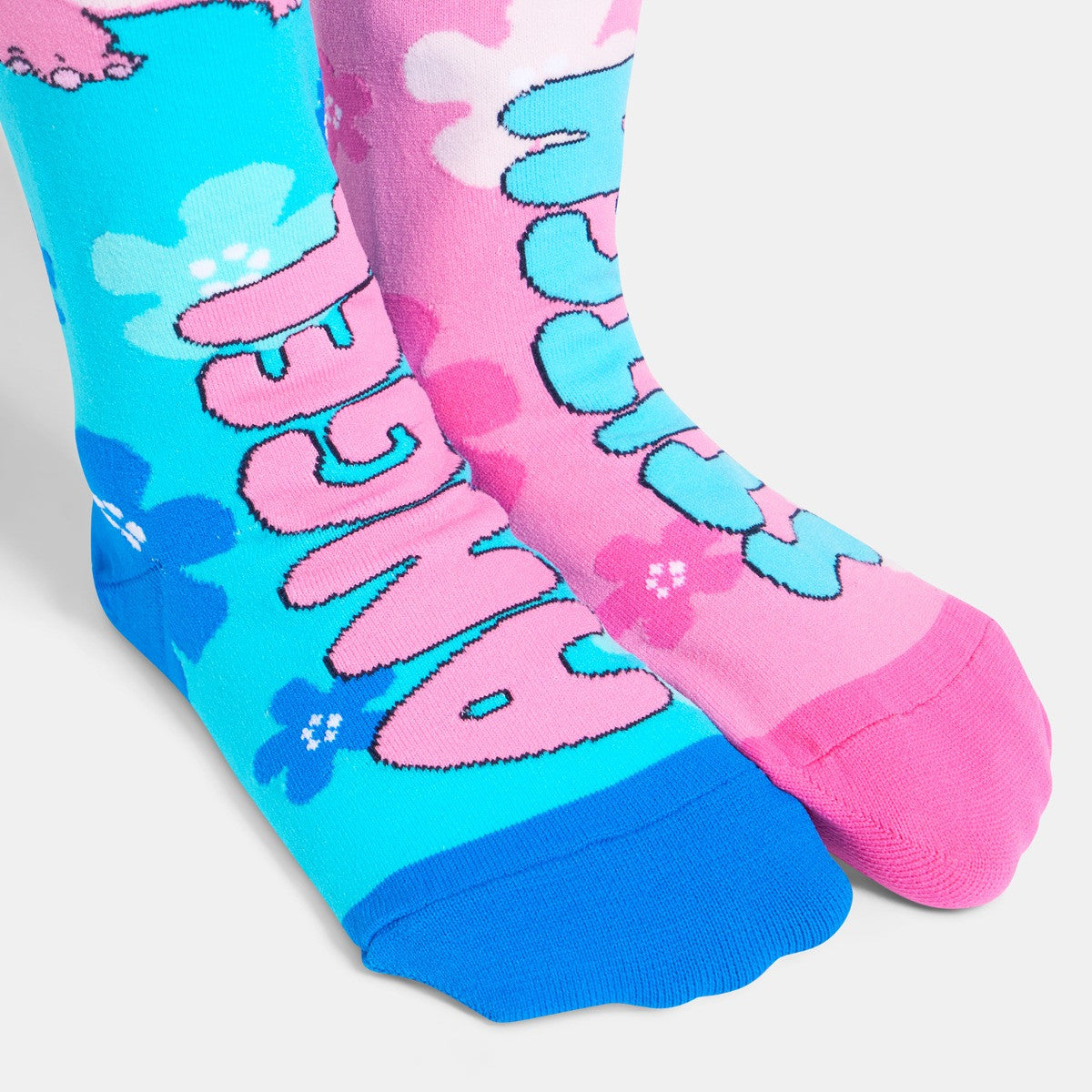 Kids Novelty Stitch Over the Knee Socks - Blue/Pink 🇬🇧