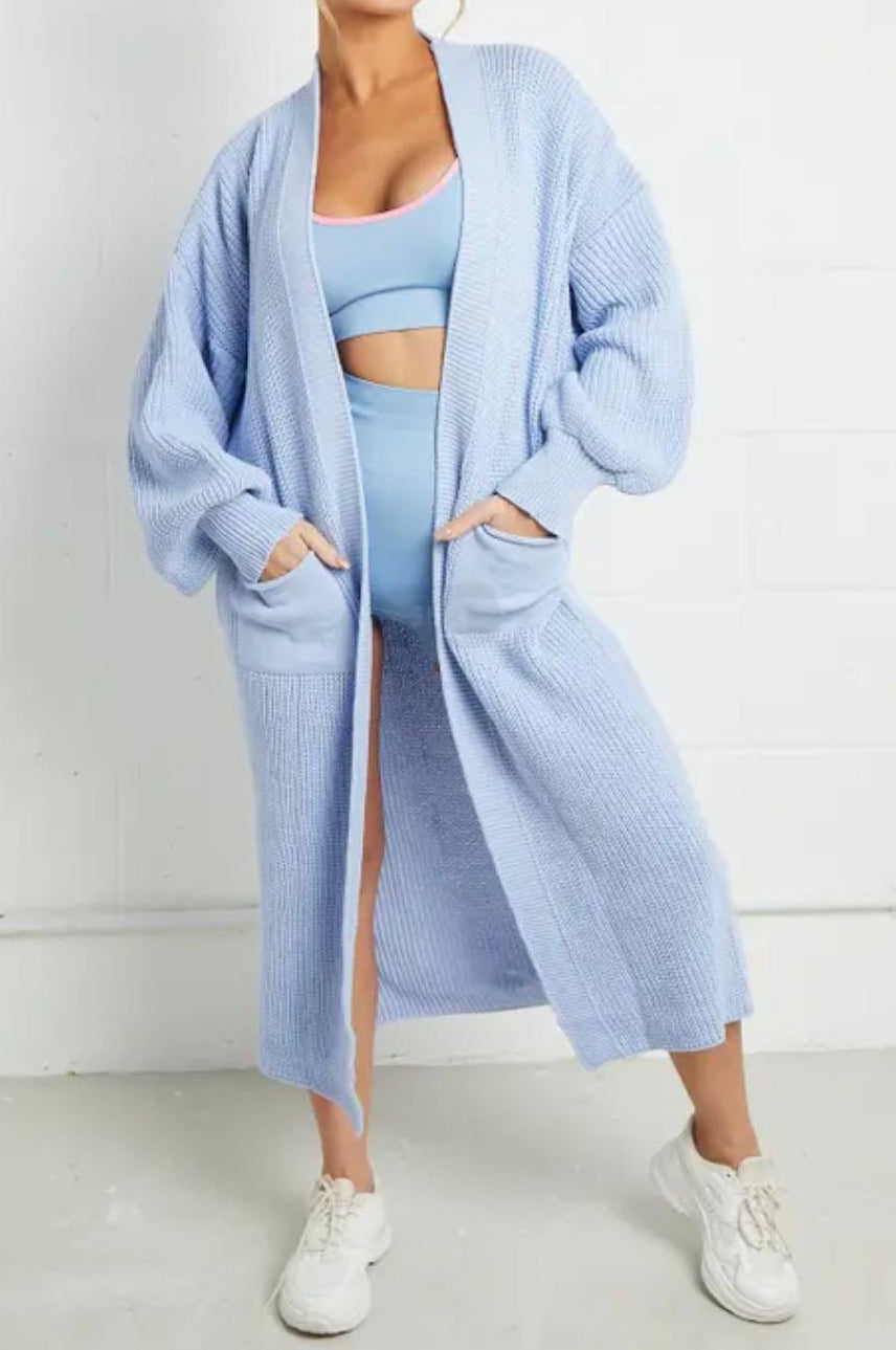 Balloon Sleeve Pockets Cardigan 🇬🇧