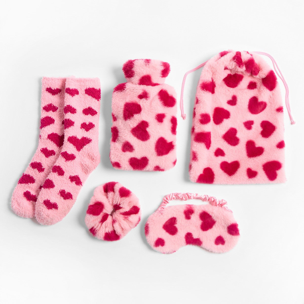 Heart Print Cosy Hot Water Bottle Gift Set 🇬🇧