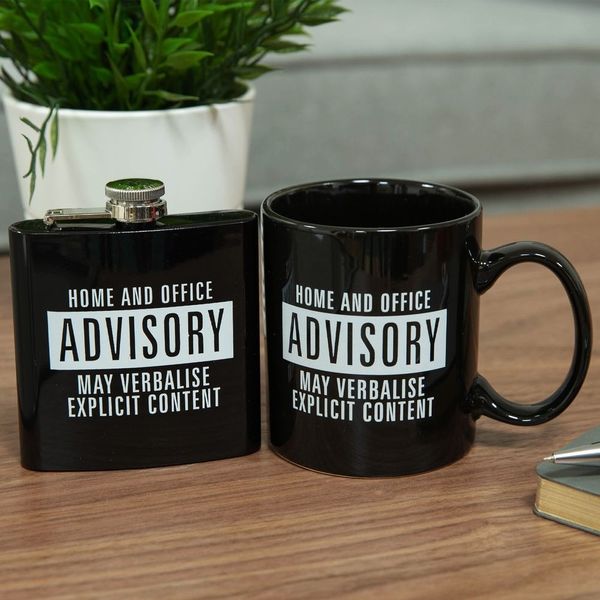 Mug & Hip Flask Set - Explicit Content 🇬🇧
