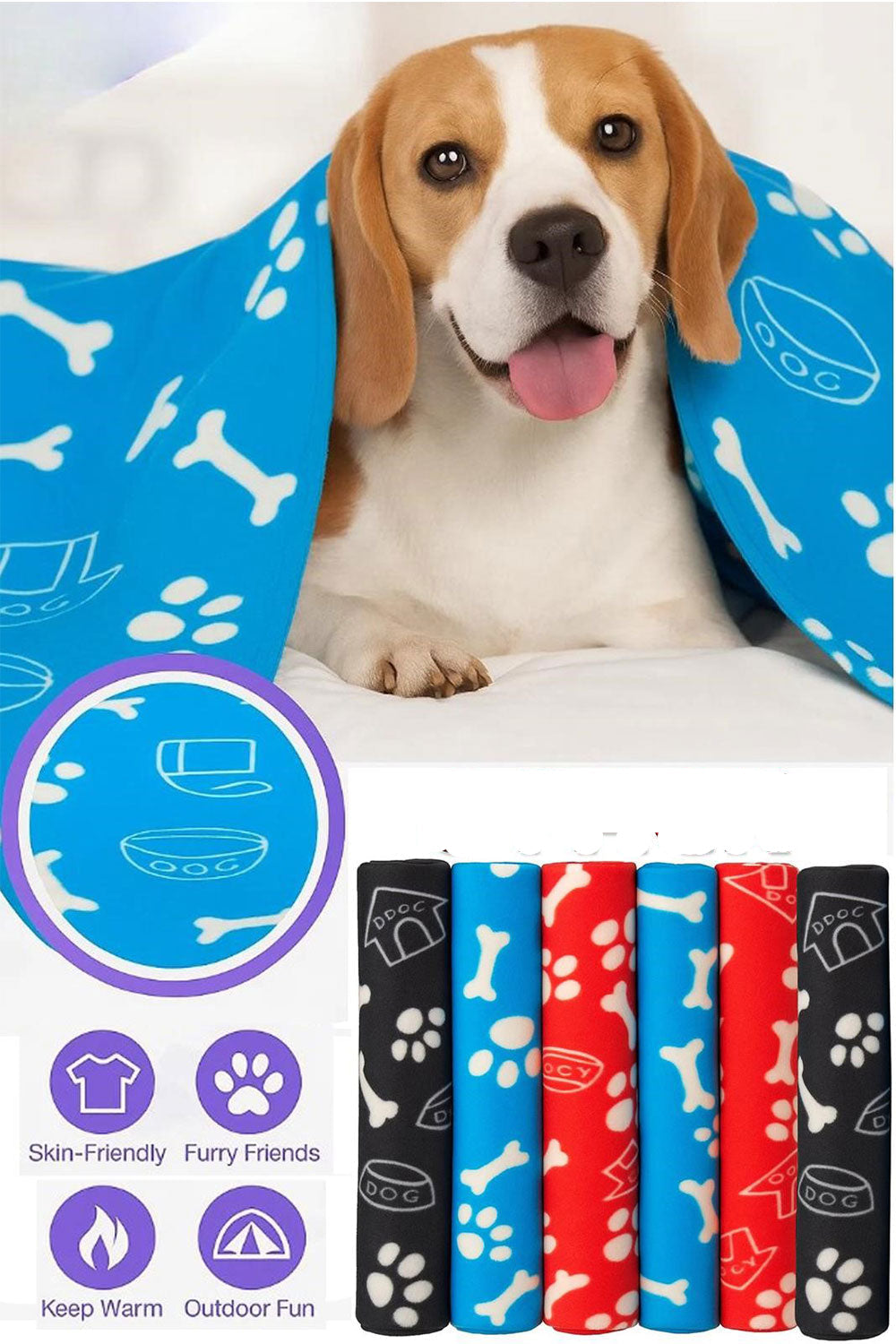 Pet Thin Soft Polyester Blanket - 3/6 Pack 🇬🇧