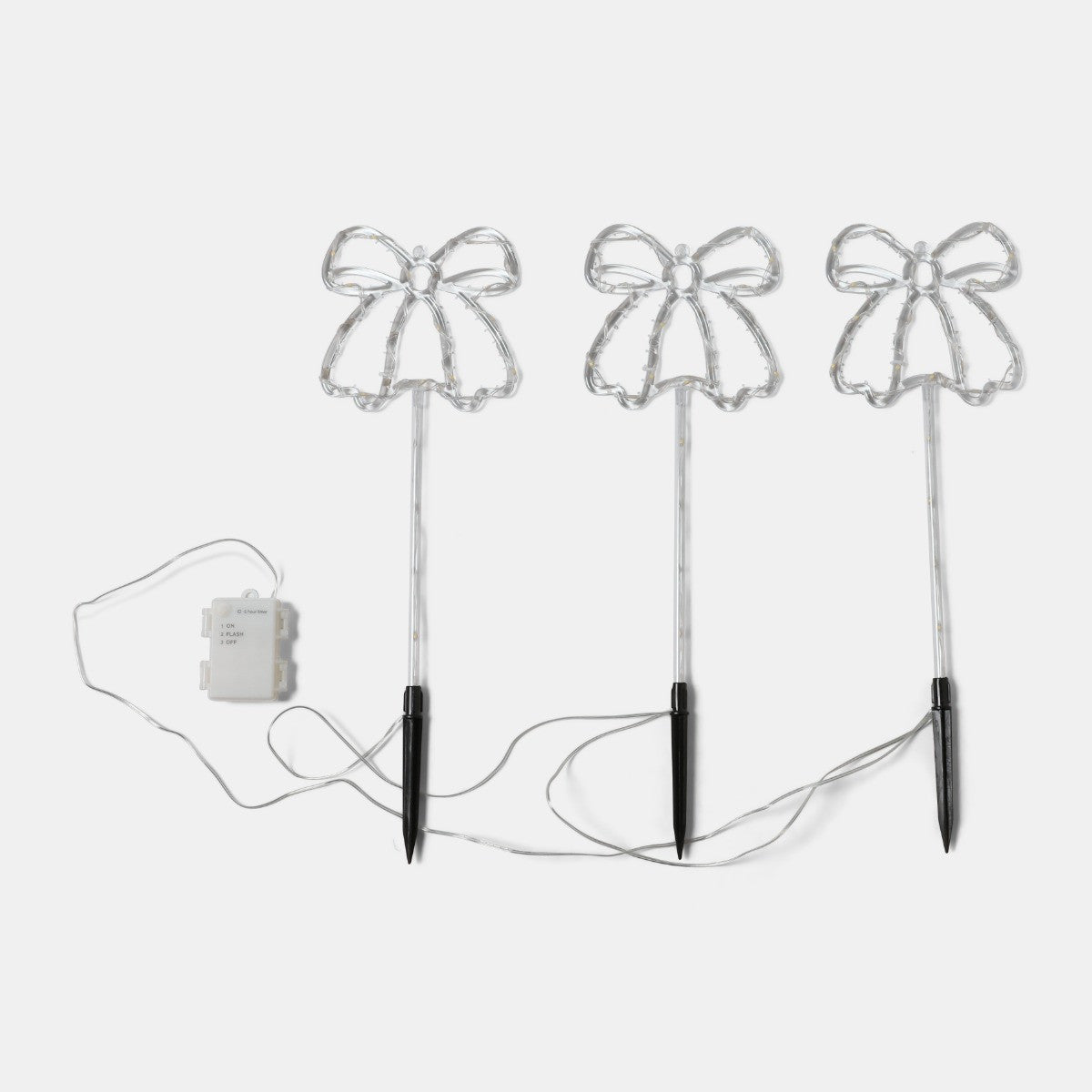 3 Pack Bow Stake Lights - Warm White 🇬🇧